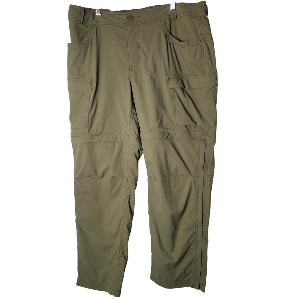 REI Co Op Women's Convertible Hiking Pants Zip Off Legs Olive Green‎ Size 16 P